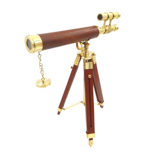Messing-Teleskop auf Dreibein 57 cm mit Gravurpersonalisierung