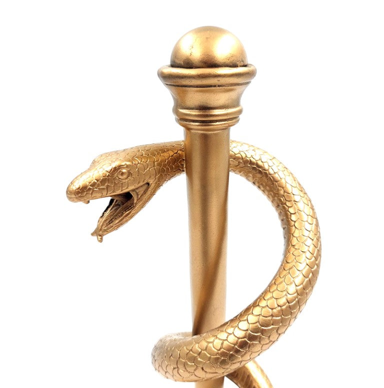 Äskulapstab Gold 30 cm mit Gravurmöglichkeit zur Personalisierung