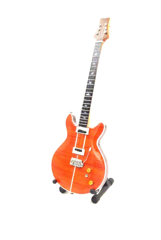 Mini-Gitarre im Stil von Carlos Santana mit Gravurpersonalisierung, perfektes Geschenk für Musikliebhaber, Höhe 24,5 cm, Mahagoniholz, dekoratives Sammlerstück