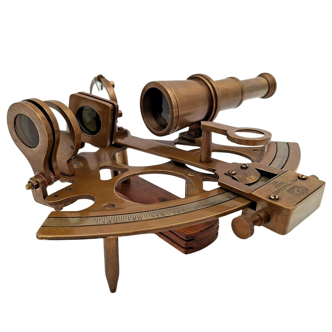 Großer Messing-Sextant mit Gravur-Personalisierung