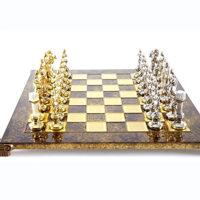 Exklusives Metall-Schach Renaissance S9BRGS 36x36 cm Gold-Silber mit Gravurpersonalisierung
