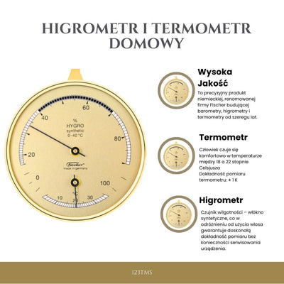 Hygrometer und Thermometer für Zuhause Fischer 123TMS mit Gravurpersonalisierung