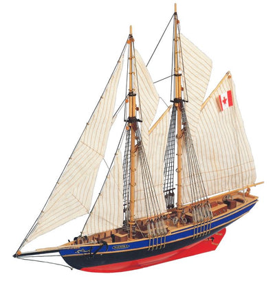 Bausatz Bluenose II – Holzschoner 38x31x6,5 cm mit Gravurpersonalisierung – ideales Geschenk für Segler, aus natürlichen Materialien, Schwierigkeitsgrad: mittel