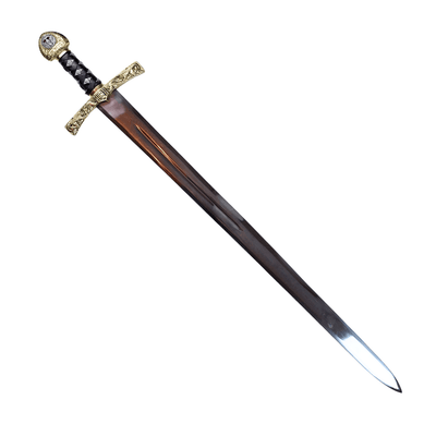 Replik des Schwerts Excalibur von König Artus mit Gravur – 98,5 cm, Stahlklinge, Messinggriff  