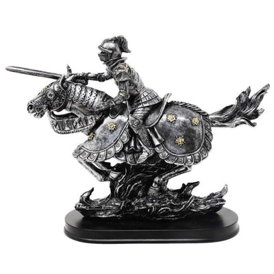 Figur Ritter zu Pferd 31 cm – handbemaltes Polyresin mit personalisierbarer Gravur