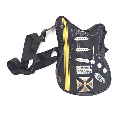 Schultertasche in Gitarrenform mit Malteserkreuz – personalisiertes Geschenk für Gitarristen