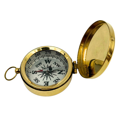 Retro-Messingkompass mit schließbarem Deckel, personalisierbare Gravur, ideal als Geschenk für Segler, Höhe 5 cm, maritimer Stil