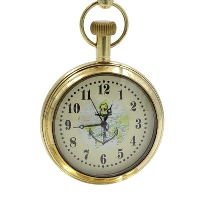 Maritimer Messinguhr für den Schreibtisch NC2126 mit Gravurmöglichkeit, 12 cm Höhe, ideales Geschenk für Segelliebhaber mit Anker- und Segelschiff-Motiv