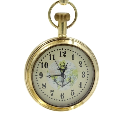 Maritimer Messinguhr für den Schreibtisch NC2126 mit Gravurmöglichkeit, 12 cm Höhe, ideales Geschenk für Segelliebhaber mit Anker- und Segelschiff-Motiv
