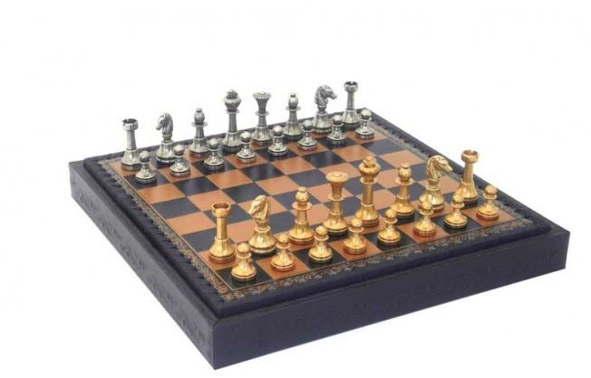 Exklusive Messing-Schachfiguren Italfama 28x28 cm mit personalisierter Gravur
