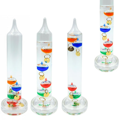 Galilei-Thermometer Galileo mit personalisierter Gravur – elegante Innendekoration in Glasfarbe  