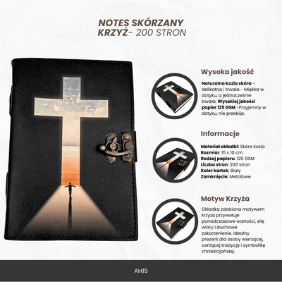 Leder-Notizbuch Religiöses Kreuz Gebetbuch mit Gravur