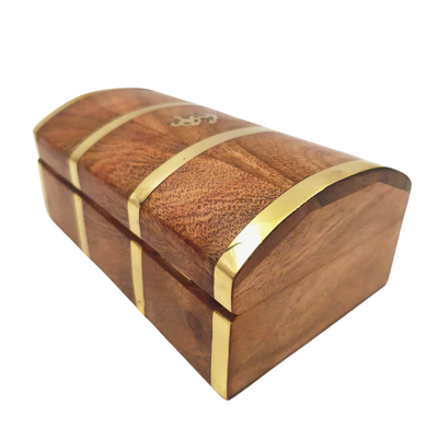 Maritimes Vintage-Holzschatulle DNU-020 mit Messinganker-Motiv, personalisierte Gravur, ideal als Geschenk für Meeresliebhaber, Maße 18,4 × 12,7 × 7,6 cm