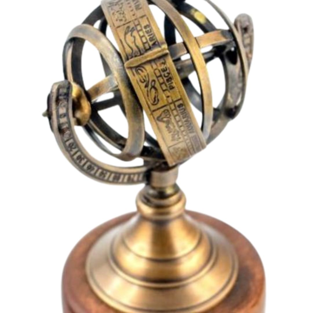 Sphärisches Astrolabium aus Messing 13cm mit Gravurmöglichkeit