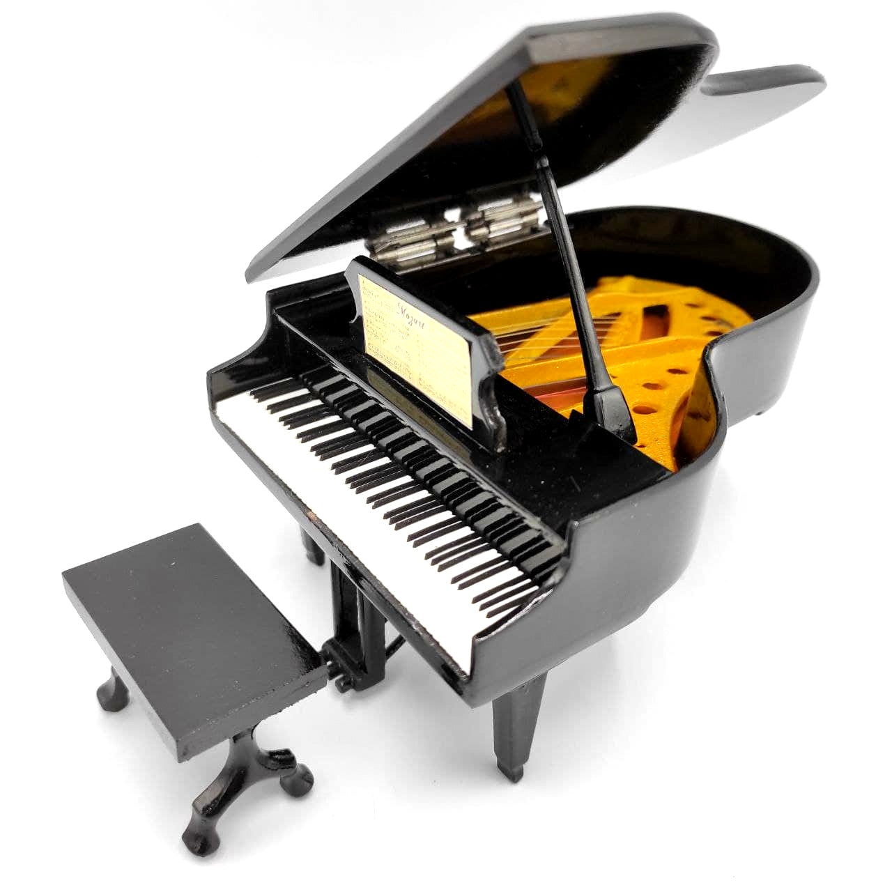Mini-Klavier mit personalisierbarer Gravur, schwarz, handgefertigt aus Balsaholz, Maßstab 1:10, ideal als Geschenk für Pianisten und Musikliebhaber, Höhe 8 cm