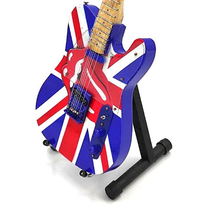 Mini-Sammlergitarre Rolling Stones UK&Tongue MGT-2301B aus Mahagoniholz, Möglichkeit zur personalisierten Gravur, ideales Geschenk für jeden Anlass, Höhe 27,5 cm