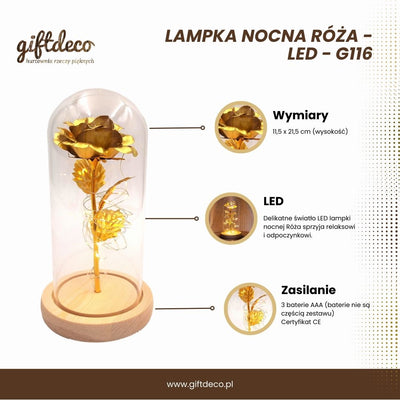LED-Nachtlampe Rose mit personalisierbarer Gravur, romantisches Geschenk, Höhe 21,5 cm, sanftes Licht, ideale Dekoration fürs Schlafzimmer  