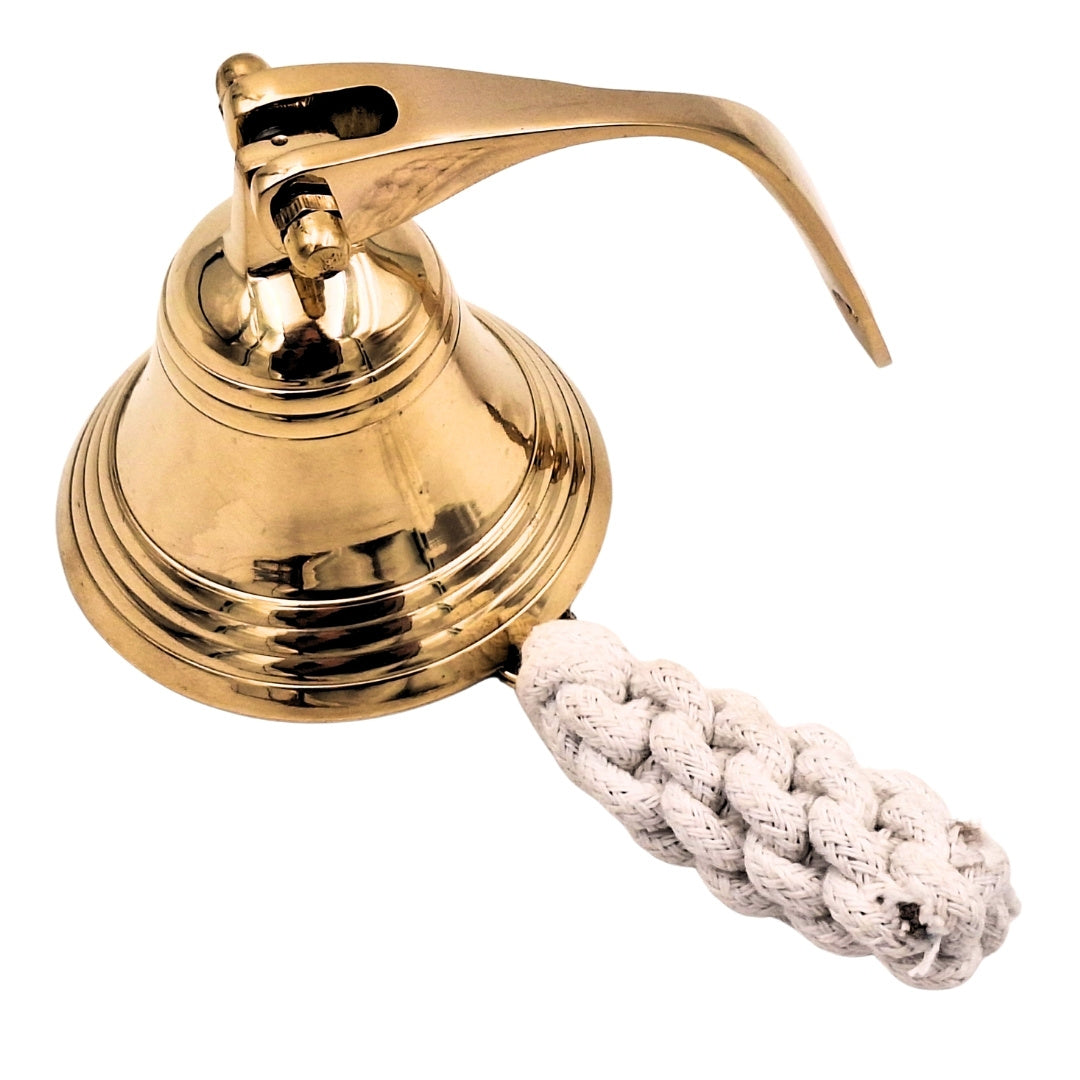 Messing-Schiffsglocke 7,5 cm mit Gravurmöglichkeit – ideales Geschenk im maritimen Stil – goldene Farbe, Retro-Dekoration für Zuhause oder Küche