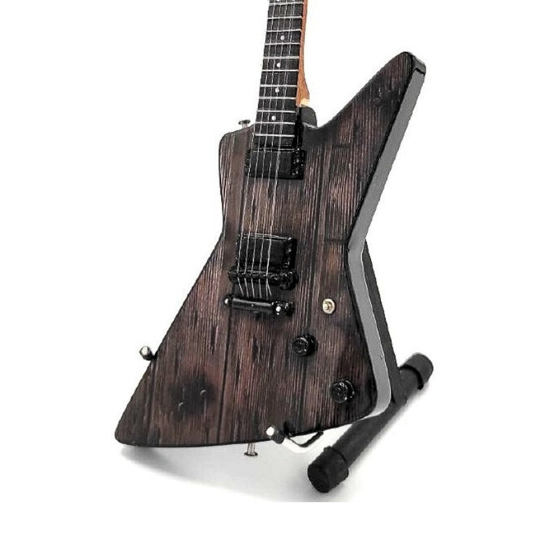 Mini-Gitarre Metallica James Hetfield MGT-8860 mit Gravur – Mahagonidekoration 27,5 cm – Geschenk für Rockfans und Sammler  