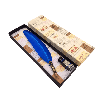 Kalligrafie-Set mit blauem Federhalter und personalisierbarer Gravur  