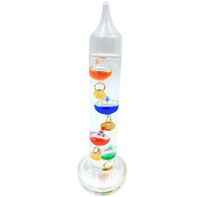 Galilei-Thermometer Galileo mit personalisierter Gravur – elegante Innendekoration in Glasfarbe  
