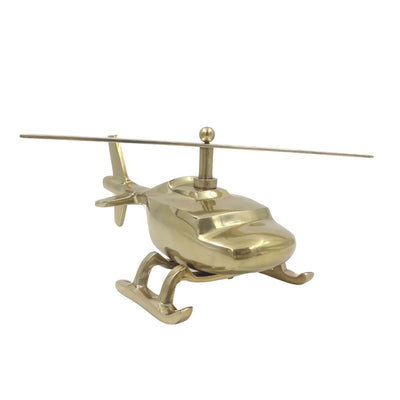 Metallmodell Hubschrauber mit personalisierbarer Gravur – goldfarben, 32 cm