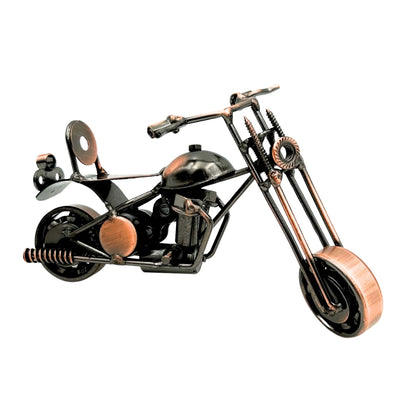 Chopper-Motorradmodell M33 mit Gravur – Metall, kupfer-anthrazitfarben, 15x6x9,5 cm
