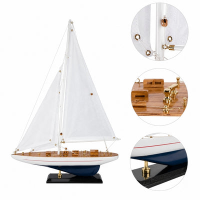 Holzmodell Segeljacht Enterprise 49 cm mit personalisierter Gravur