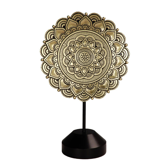Ovale Mandala-Figur 35 cm - goldene buddhistische Dekoration mit der Möglichkeit einer personalisierten Gravur