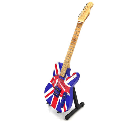 Mini-Sammlergitarre Rolling Stones UK&Tongue MGT-2301B aus Mahagoniholz, Möglichkeit zur personalisierten Gravur, ideales Geschenk für jeden Anlass, Höhe 27,5 cm