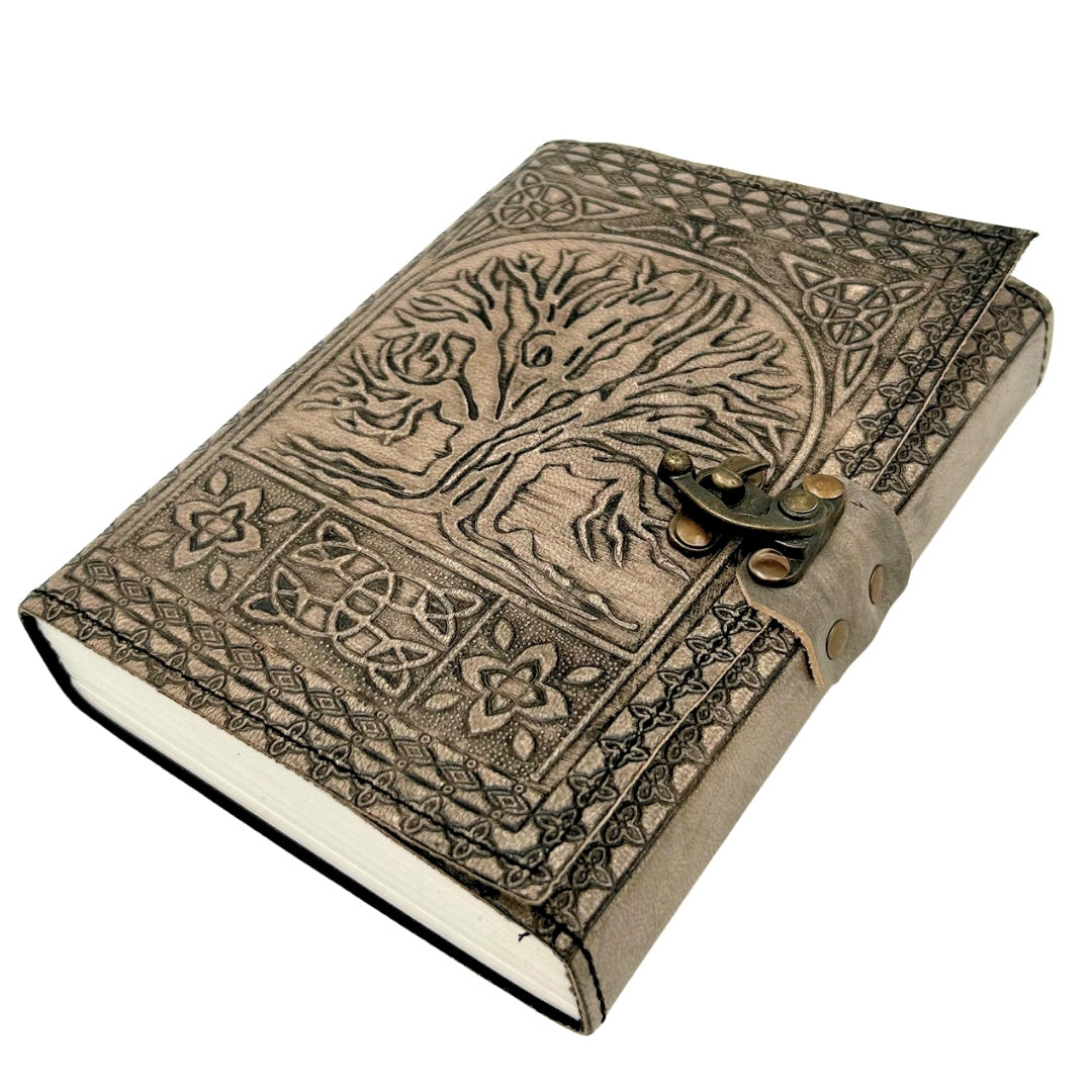 Retro-Ledernotizbuch Baum des Lebens mit Gravur