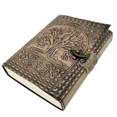 Retro-Ledernotizbuch Baum des Lebens mit Gravur