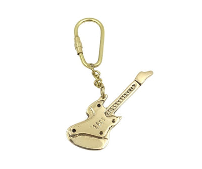 Messing-Schlüsselanhänger Gitarre in eleganter Schachtel – Geschenk für Gitarristen - KRT21A