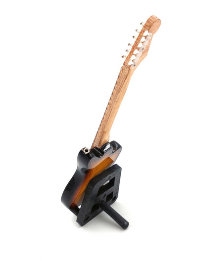 Mini-Gitarre 15 cm im Stil von Kurt Cobain mit Gravurmöglichkeit – braune Mahagoni-Gitarre als Geschenk für Grunge- und Nirvana-Fans