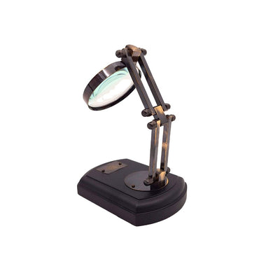 Lupe auf Holzsockel mit Messingfassung, Möglichkeit der Personalisierung durch Gravur, ideales Geschenk für Modellbauer und Retro-Stil-Liebhaber, Durchmesser 7,5 cm, Vergrößerung 3,5x