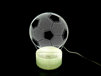 Nachtlampe Fußball mit personalisierbarer Gravur - perfektes Geschenk für Fußballfans - 17 cm Höhe - 3 Farben zur Auswahl - USB- oder 3 AAA-Batterien Betrieb  