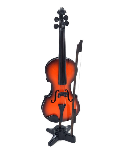 Handgefertigte Mini-Geige aus Harz, Höhe 13 cm, personalisierbare Gravur, ideal als Geschenk für Musikliebhaber