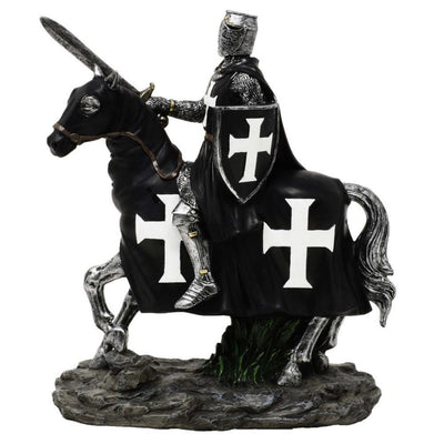 Dekorative Figur Ritter zu Pferd 22 cm mit Gravur-Personalisierung – Elegante Polyresin-Dekoration als Geschenk für Geschichts- und Mittelalterfreunde  
