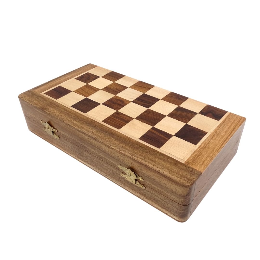 Magnetisches Holzschach 30x30 cm, klappbar G614 mit Gravur