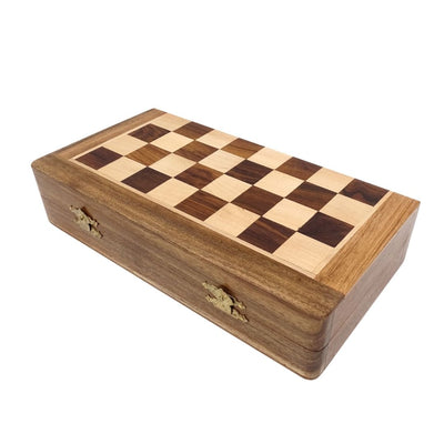 Magnetisches Holzschach 30x30 cm, klappbar G614 mit Gravur