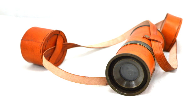 Retro-Messingfernrohr mit Lederband NC1596 mit personalisierbarer Gravur