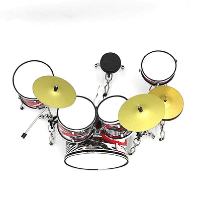 Mini-Sammlerschlagzeug MDR-0312 mit der Möglichkeit einer personalisierten Gravur, Metall-Kunststoff, Höhe 15 cm, ideales Geschenk für Musikfans
