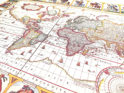 Weltkarte Piscator 1652 mit Gravur-Personalisierung