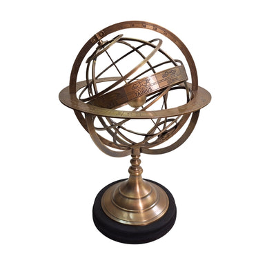Messing-Astrolabium mit Gravur – elegante Schreibtischdekoration, Höhe 52 cm