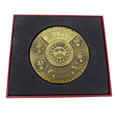 Renaissance-Ewiger Kalender mit Gravur – personalisiertes Geschenk für die Jahre 1600-2799, elegante Bürodekoration, Durchmesser 9 cm, Renaissance-Stil