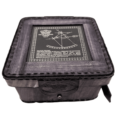 Messing-Sextant mit personalisierter Gravur in Lederbox  