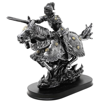 Figur Ritter zu Pferd 31 cm – handbemaltes Polyresin mit personalisierbarer Gravur