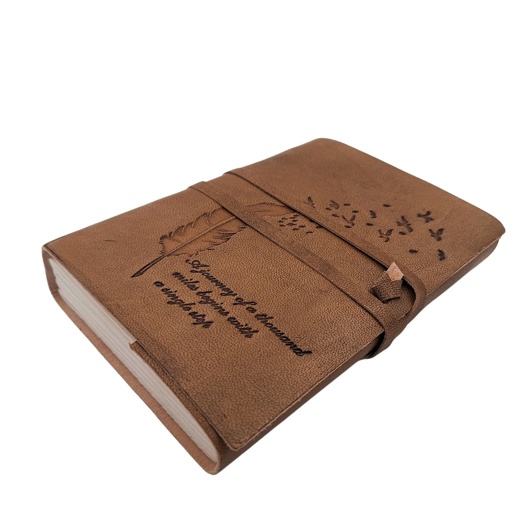 Retro Leder-Notizbuch mit Inschrift, 200 Seiten