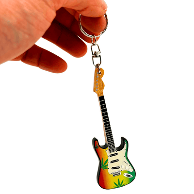 Schlüsselanhänger Gitarre im Stil von Bob Marley Reggae-Gadget - EGK-0641