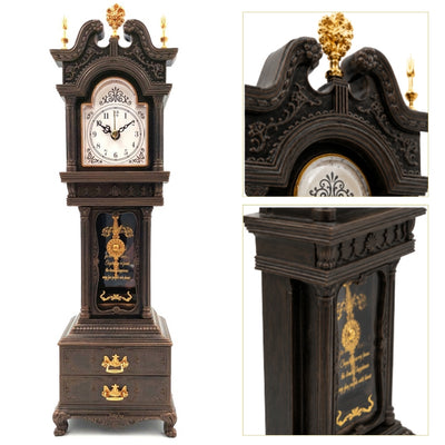Retro-Oma-Uhr mit Spieluhr und personalisierter Gravur, elegante Schmuckschatulle, Höhe 37,5 cm, ideales Vintage-Geschenk